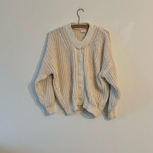 Babaa Cardigan Knit Spanish Cotton No8 Natural Ivory Sweater